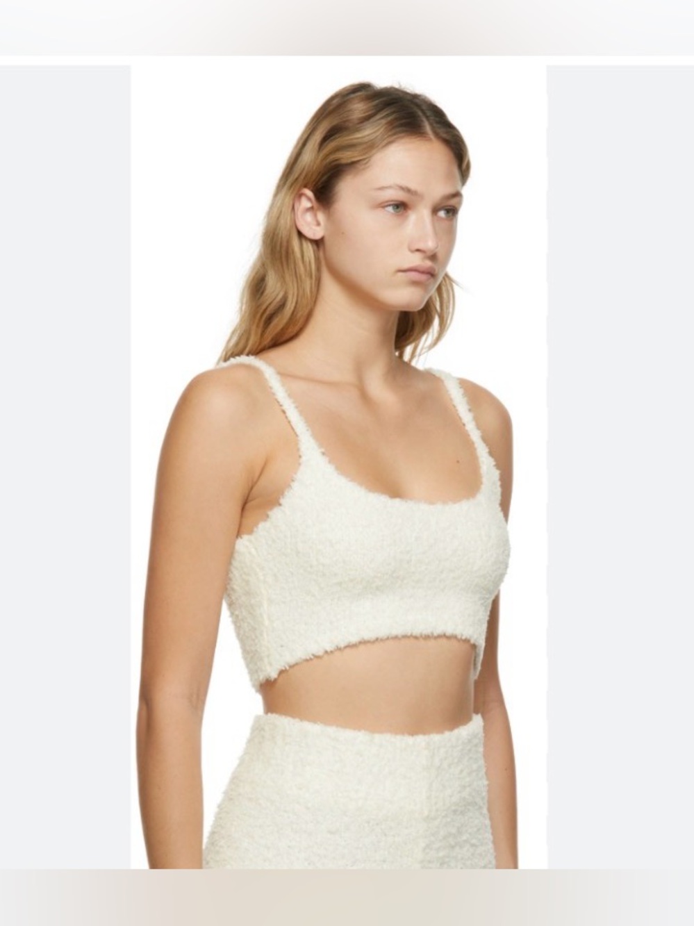NWT [SKIMS] Cozy Knit Sherpa Bralette Cropped Tank Top Cami in Bone Womens 2X/3X - Picture 5 of 10